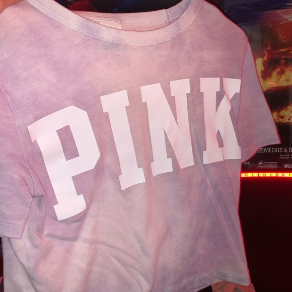 PINK Victoria's Secret Tops - tie dye purple cropped t shirt